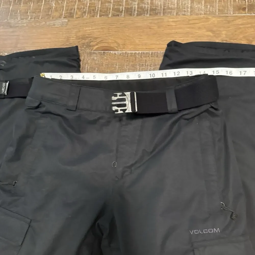 Volcom Youth XL 14Y Insulated Snowboard Pant Black Cargo 10K Waterproof Straight